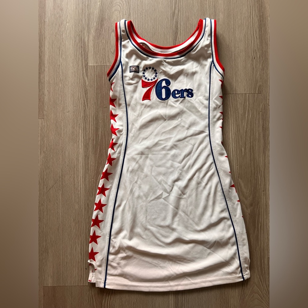 White and Red 76ers Jersey Dress